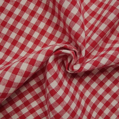 Red - Cotton Gingham Fabric - 1/4 inch