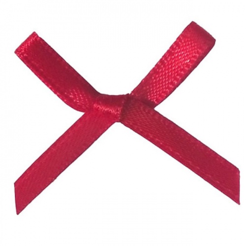 Small Red Satin Bows 3mm 10 pack