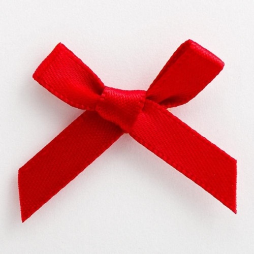 Small Red Satin Bows 6mm 10 pack