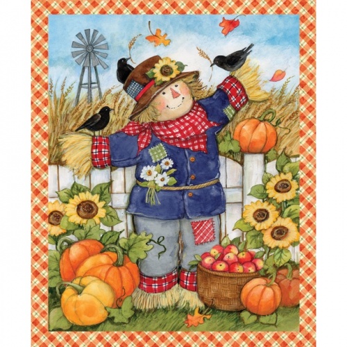 Scarecrow Halloween Fabric Panel