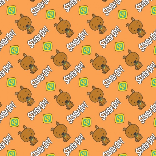 Orange Chibi Scooby Doo Dog Tag Fabric