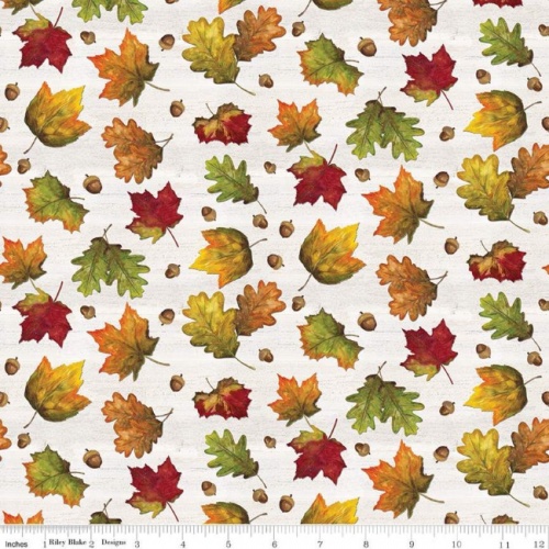 September Leaves Fabric - Off White - Riley Blake