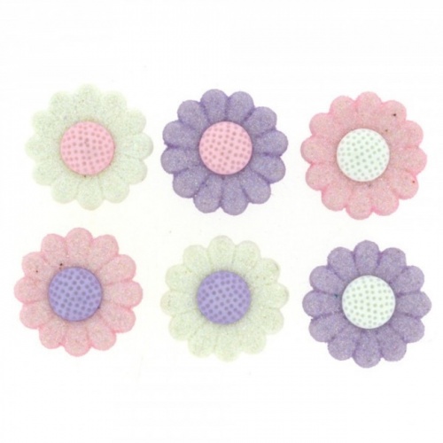 Shimmer Daisies Button Embellishments