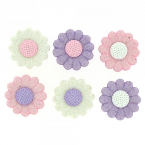 Shimmer Daisies Button Embellishments