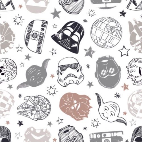 Star Wars Sketch Heads Fabric