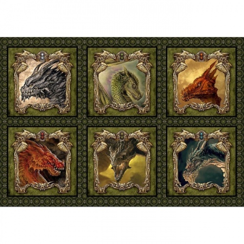 Small Dragon Ancients Fabric Panel