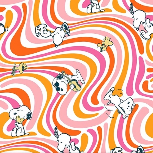Snoopy Groovin Fabric - Swirl