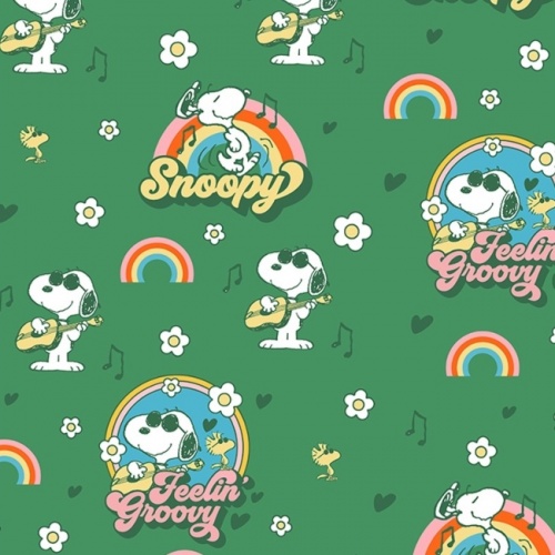 Snoopy Groovin Fabric - Tunes