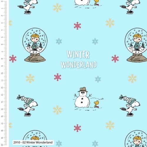 Snoopy Christmas Winter Wonderland Fabric