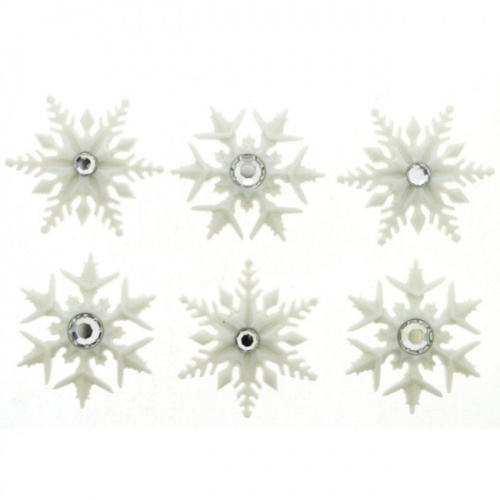 Sparkle Snowflakes Buttons