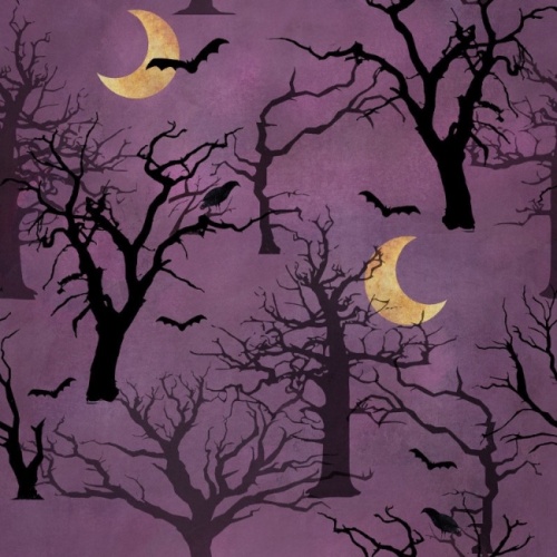 Spooky Night Forest Fabric