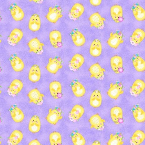 Spring Hippity Hop Chicks Easter Fabric