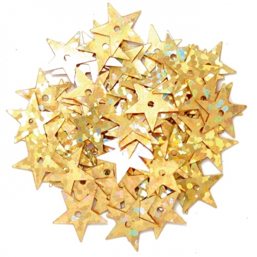 Sequins Stars 10mm Gold Holographic