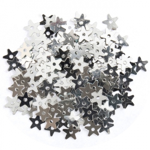 Sequins Stars 5mm Silver