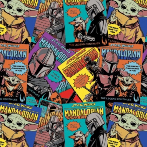 FB Star Wars Mandalorian Baby Yoda Comic Posters Fabric