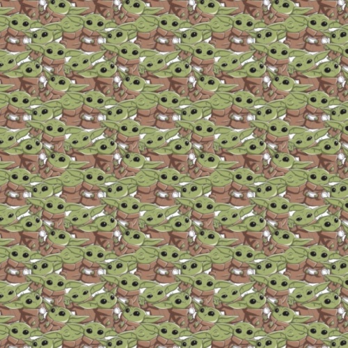 Star Wars Mandalorian Baby Yoda Poses Fabric