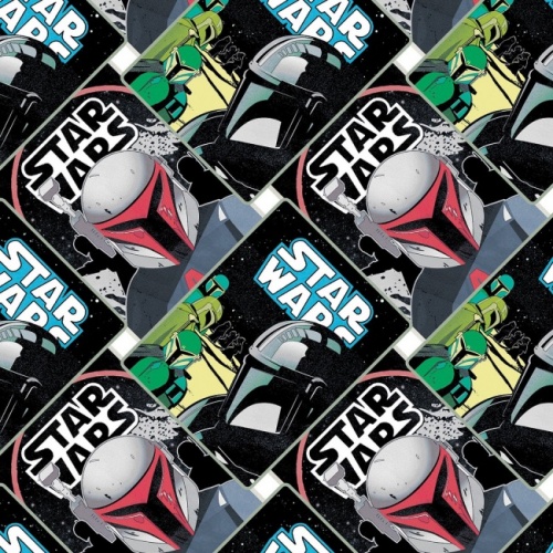 Star Wars Mandalorian Poster Collage Fabric