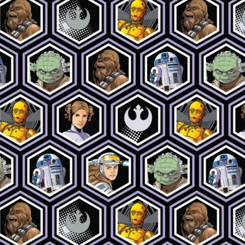 Star Wars Classic Rebel Hex Portraits Fabric