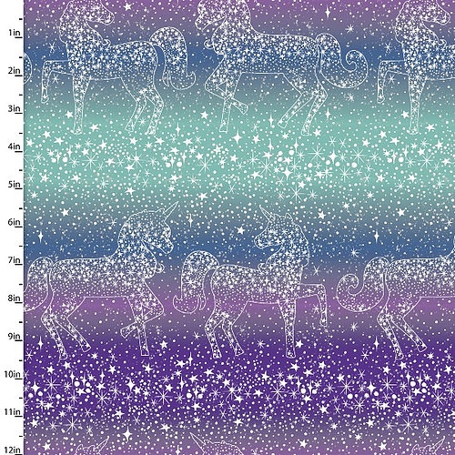 Starlight Glitter Unicorn Sparkle Fabric