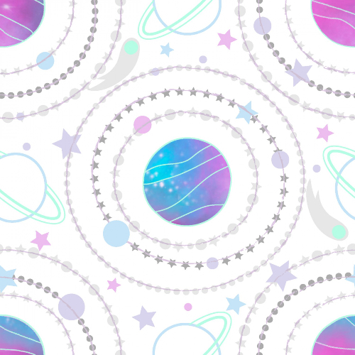 Starlight Glitter Solar System Fabric