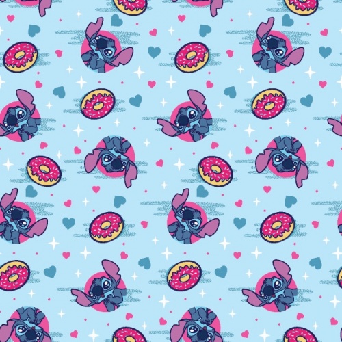 FLANNEL - Stitch Loves Donuts Fabric