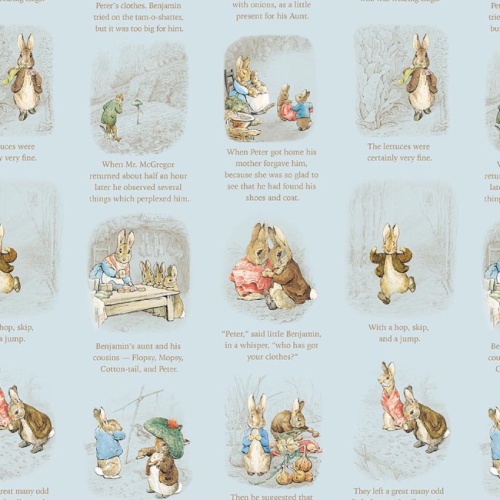 Story Time Blue - Peter Rabbit & Benjamin Bunny Fabric - Riley Blake ...