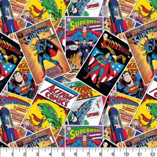 Superman Comic Stack Toss Fabric