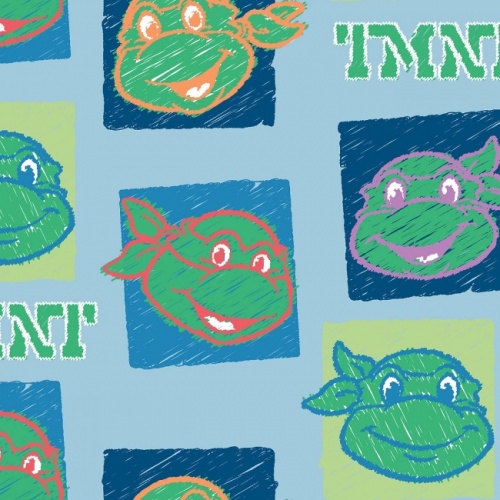 Teenage Mutant Ninja Turtles Squares Fabric