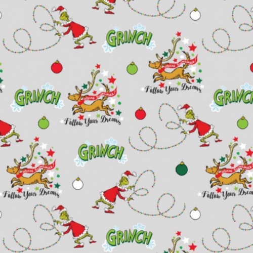Bright & Bold - The Grinch - Grinch & Max - Christmas Fabric
