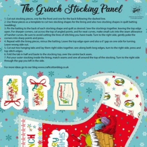 The Grinch Christmas Stocking Panel