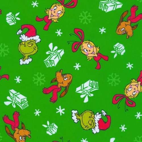 How the Grinch Stole Christmas Fabric - Green