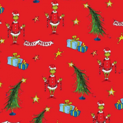 Bright & Bold - The Grinch - Trees - Christmas Fabric