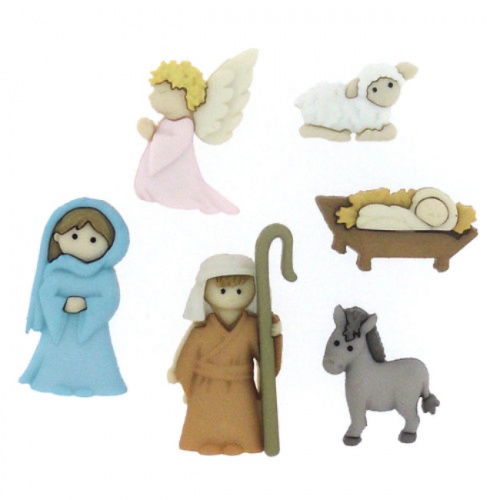 The Nativity Christmas Buttons