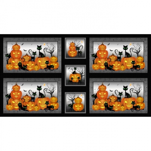 Trick or Treat - Jack O'Lanterns Fabric Panel