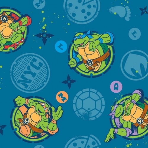 Teenage Mutant Ninja Turtles Fabric - NYC Icon Shapes