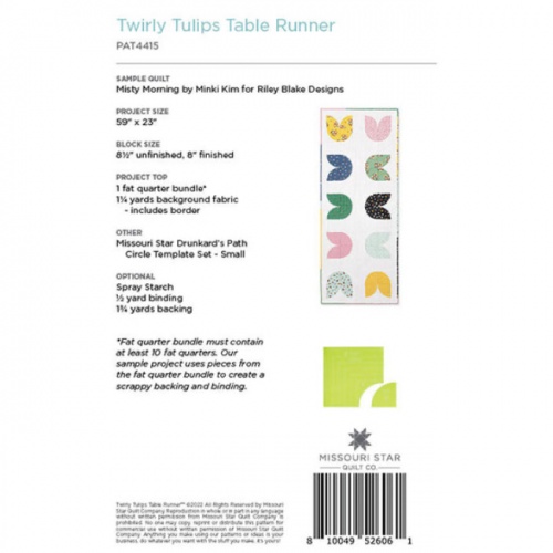 Missouri Star - Twirly Tulips - Table Runner Pattern