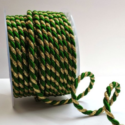 Gold / Green Twisted Cord 7mm