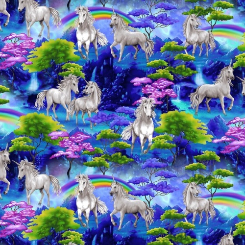 Unicorn Dreams Multi Allover Unicorns Fabric