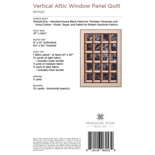 Missouri Star - Vertical Attic Window Panel - Quilt Pattern