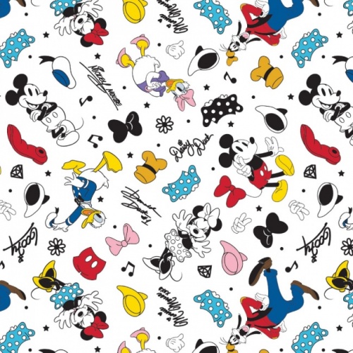 White Disney Inseparable Pals Fabric