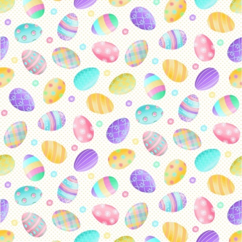 White Easter Eggs Fabric