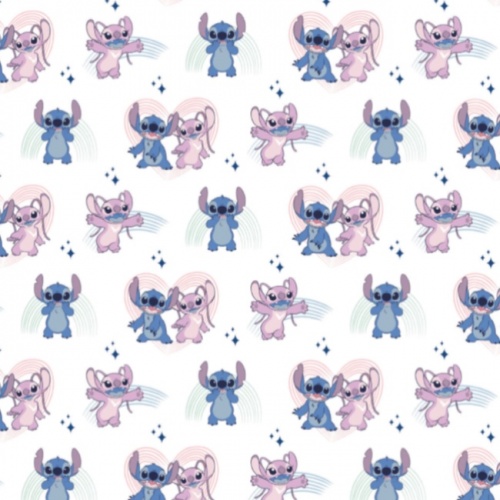 White Stitch Dance It Out  - Lilo and Stitch Fabric