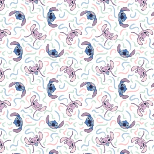 White Stitch Go With The Flow - Lilo and Stitch Fabric