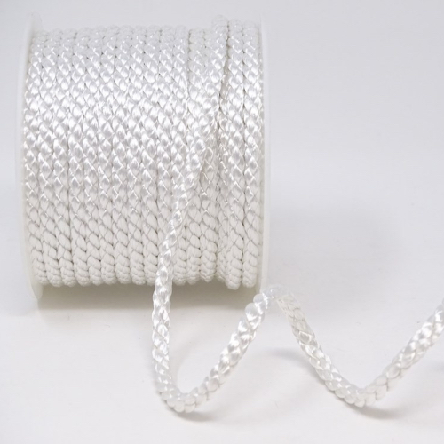 White Woven Satin Cord 6mm