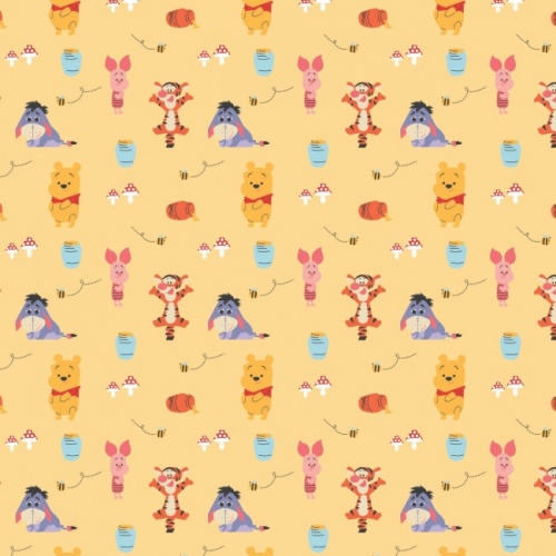 Winnie The Pooh Fabric - Winnie and Friends