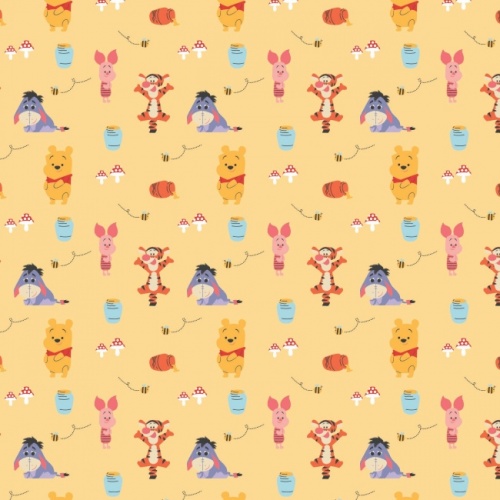 Winnie The Pooh Fabric - Winnie and Friends