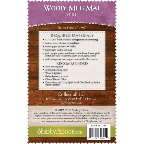 Wooly Mug Mat - April Pattern