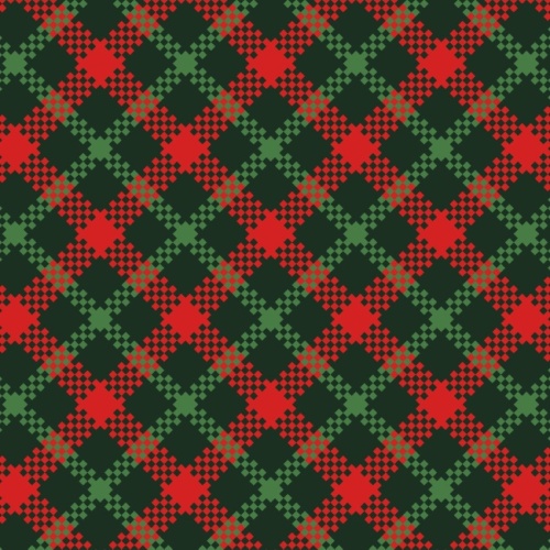Red, Green And Black Tartan Christmas Fabric